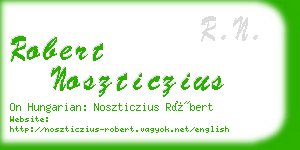 robert noszticzius business card